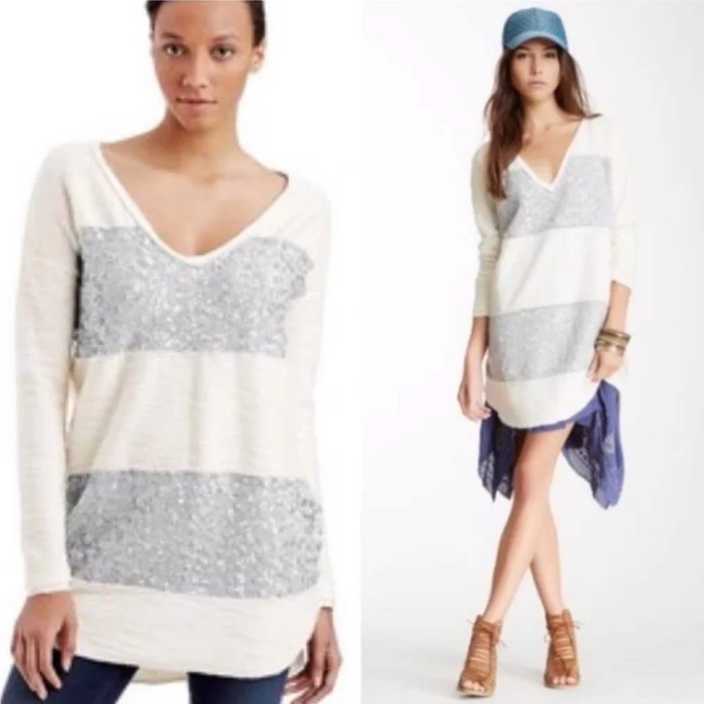 Free People Sequin Sweater Dress - Picture 1 of 4